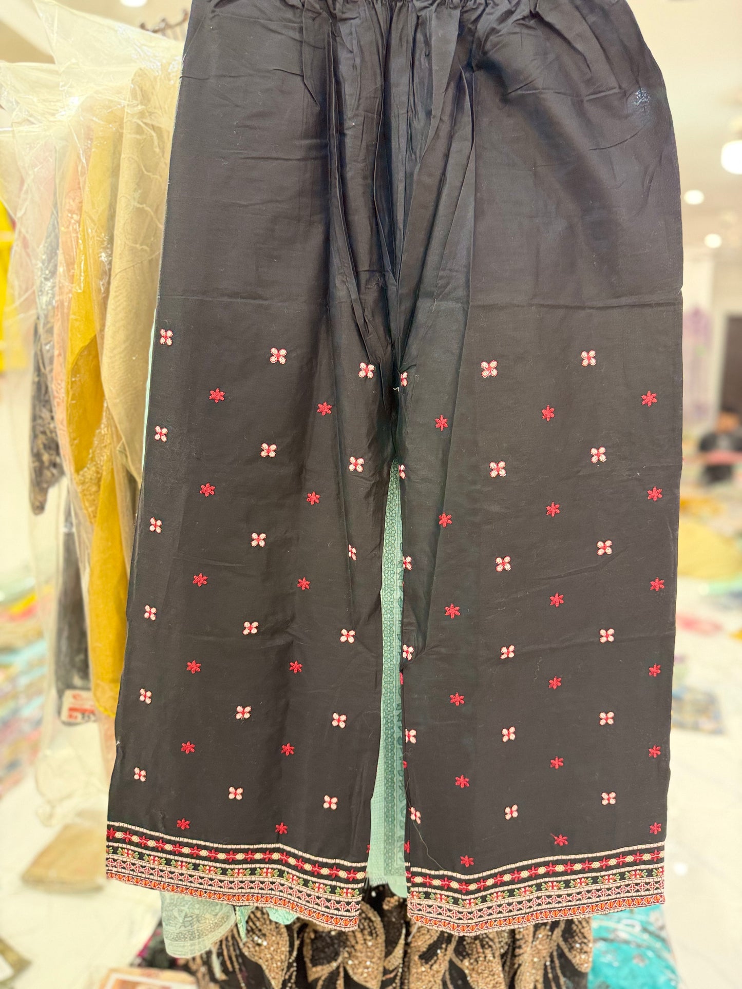 Black Embroidered Cotton Ensemble