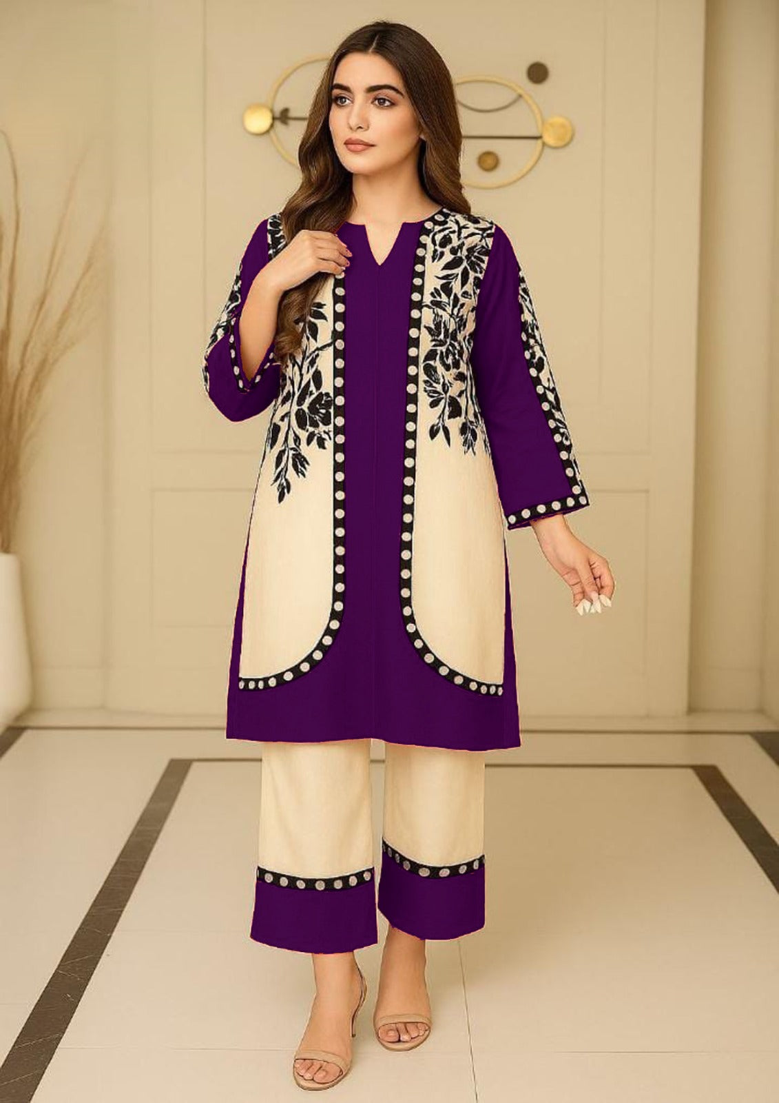 FLORAL 3 PIECE -ELEGANT KURTA SET