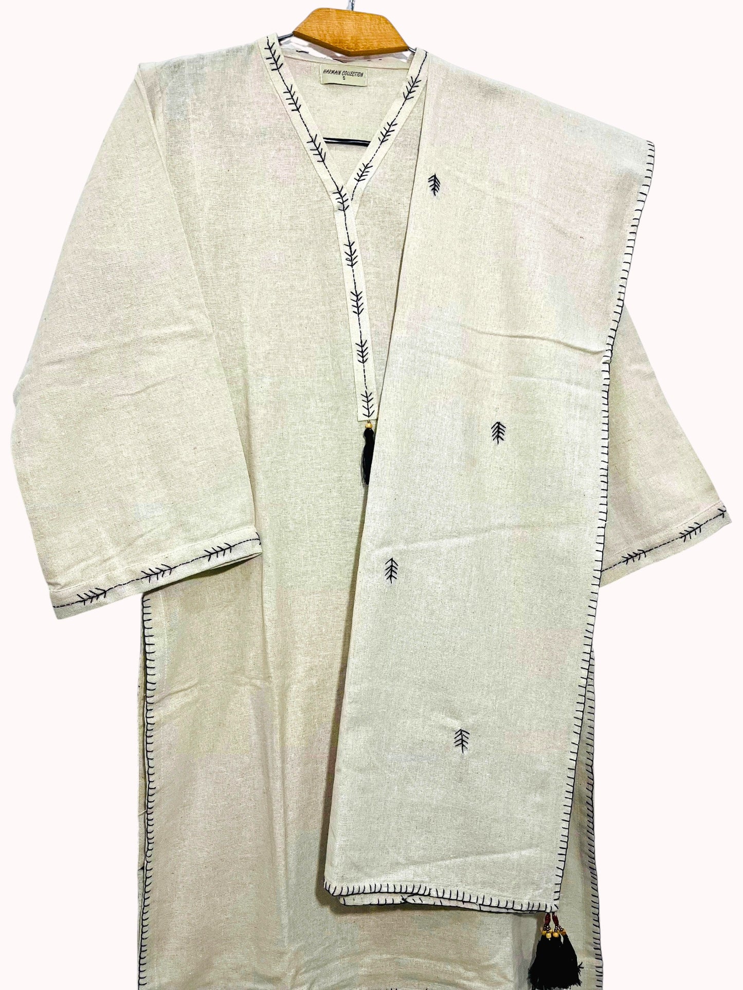 “Beige Boho Chic 2-Piece Suit – Casual Everyday Wear | Yahyas.shop”