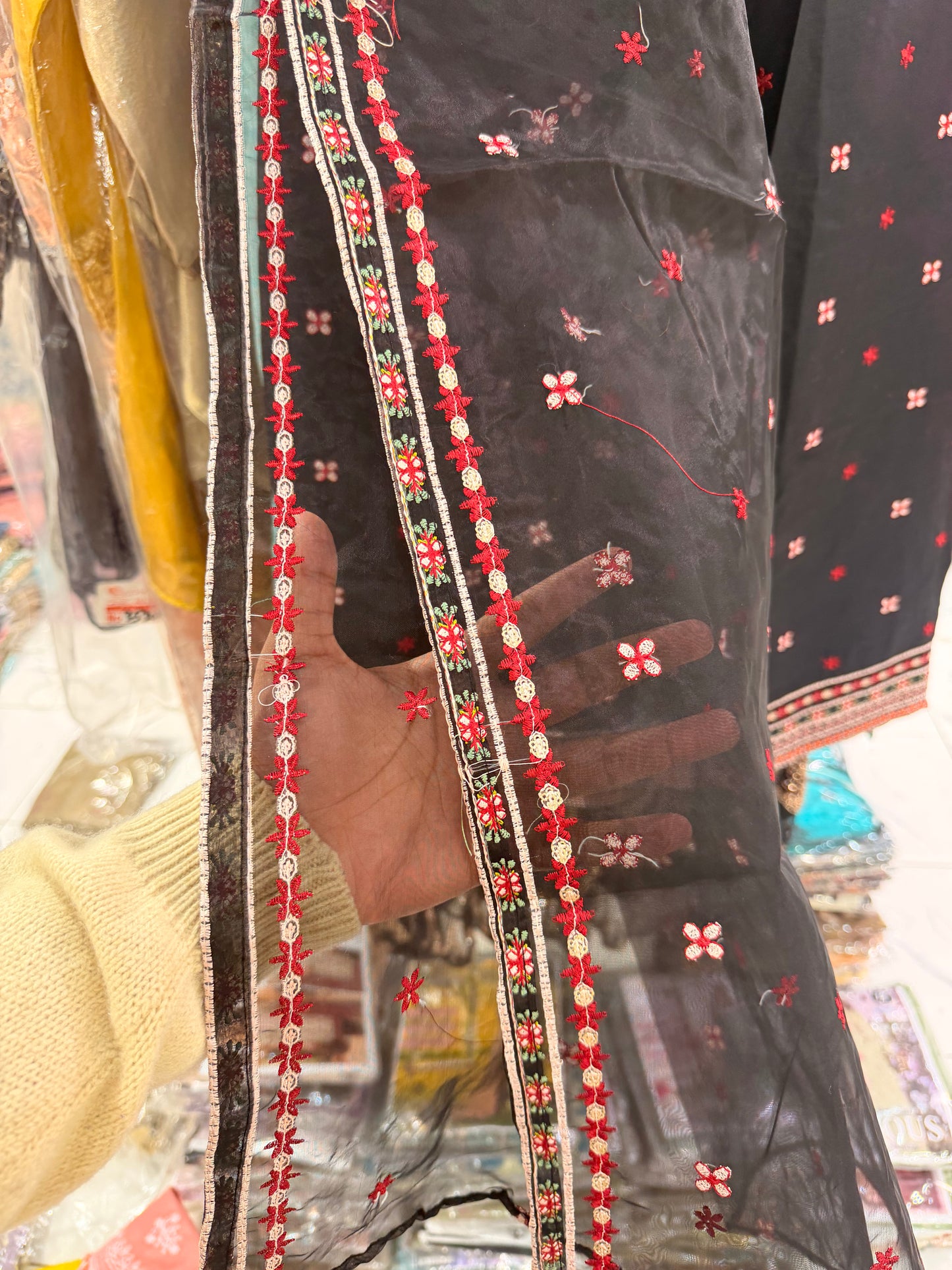 Black Embroidered Cotton Ensemble