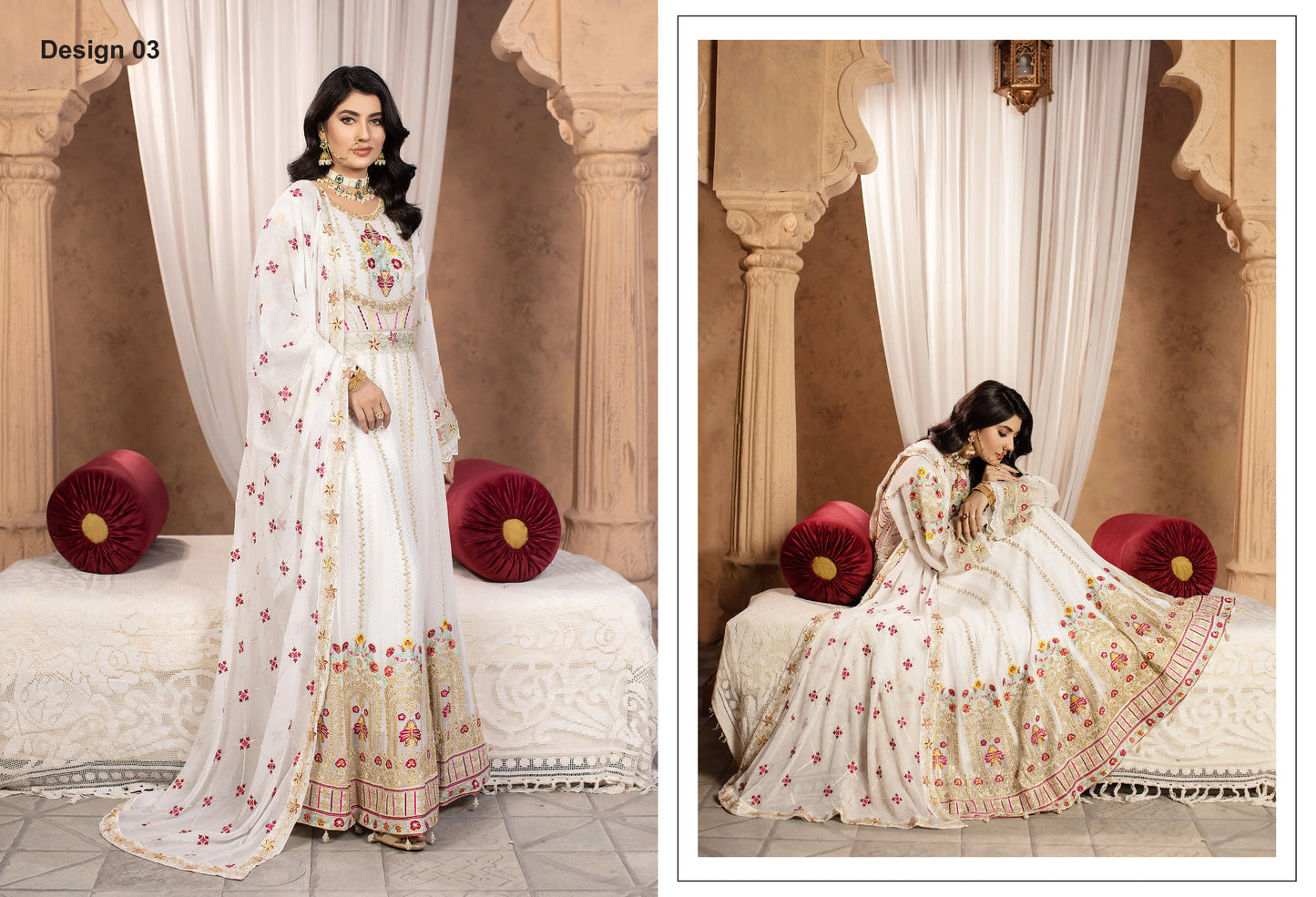 Luxury Black Embroidered Three Piece Suit for Women | Yahyas Premium Festive Collection 2025 | Designer Chiffon Dress with Handcrafted Details