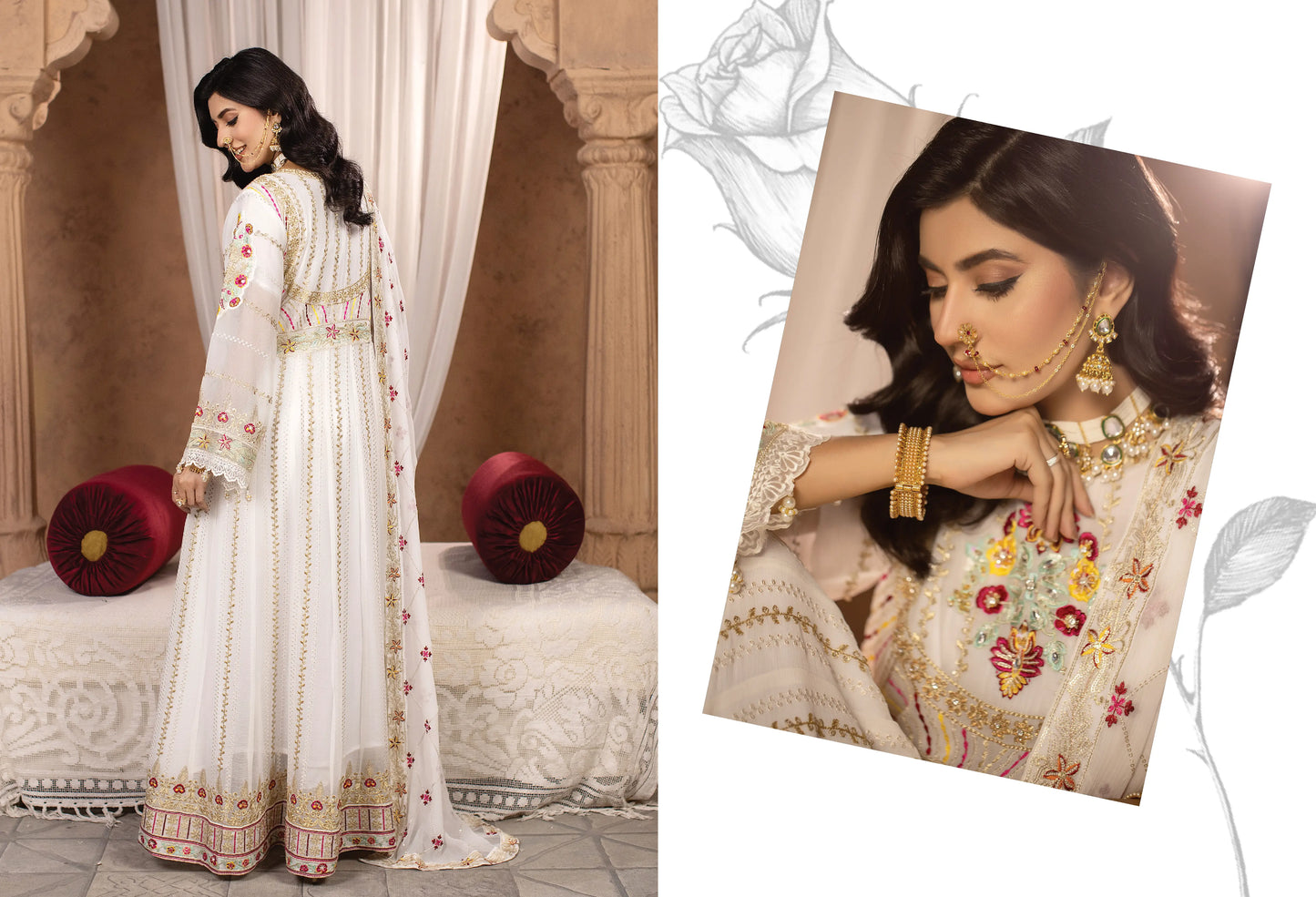 Luxury Black Embroidered Three Piece Suit for Women | Yahyas Premium Festive Collection 2025 | Designer Chiffon Dress with Handcrafted Details