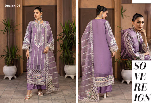 Lavender Luxury Embroidered 3-Piece Women’s Suit – Festive & Formal Wear | Yahya’s