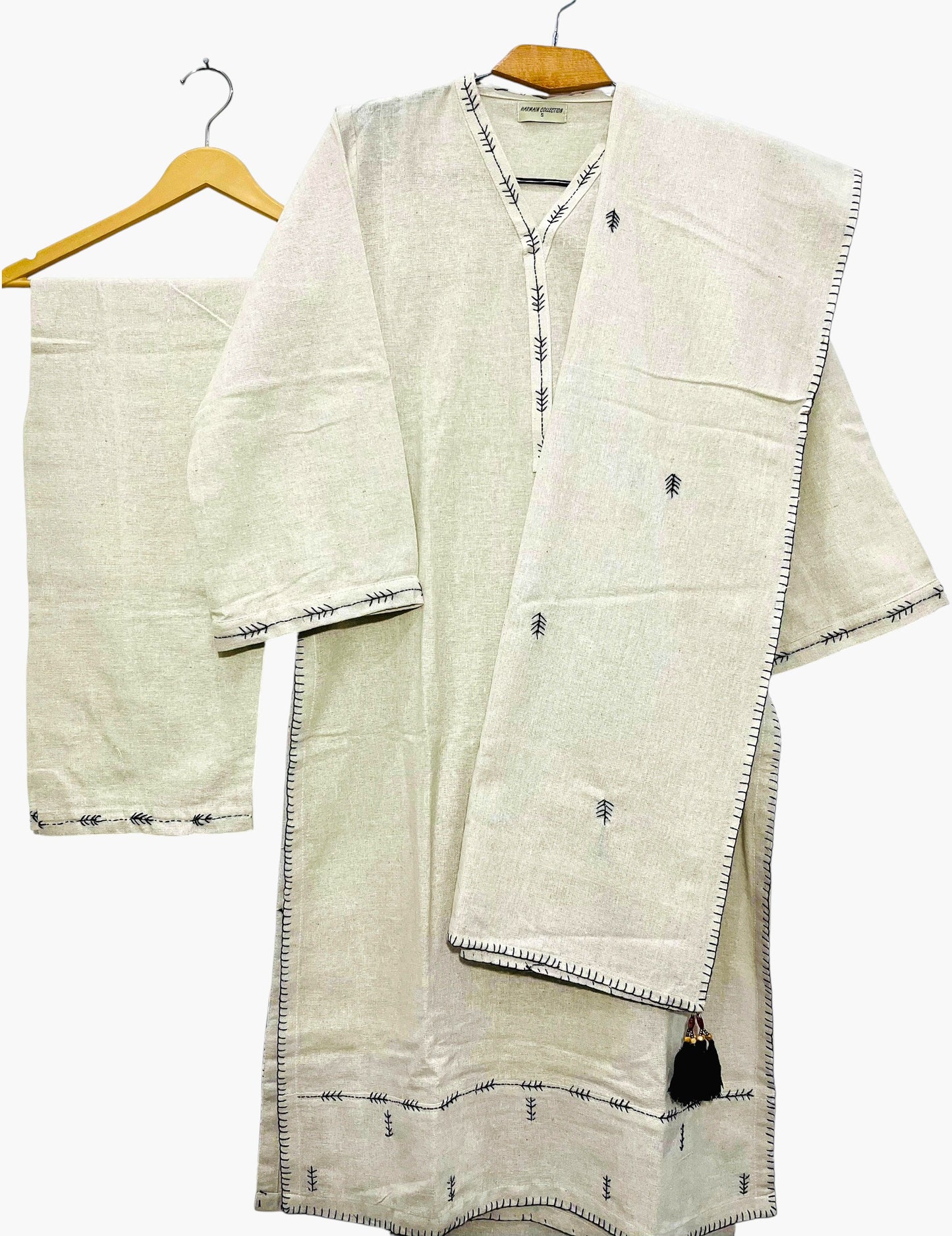 “Beige Boho Chic 2-Piece Suit – Casual Everyday Wear | Yahyas.shop”