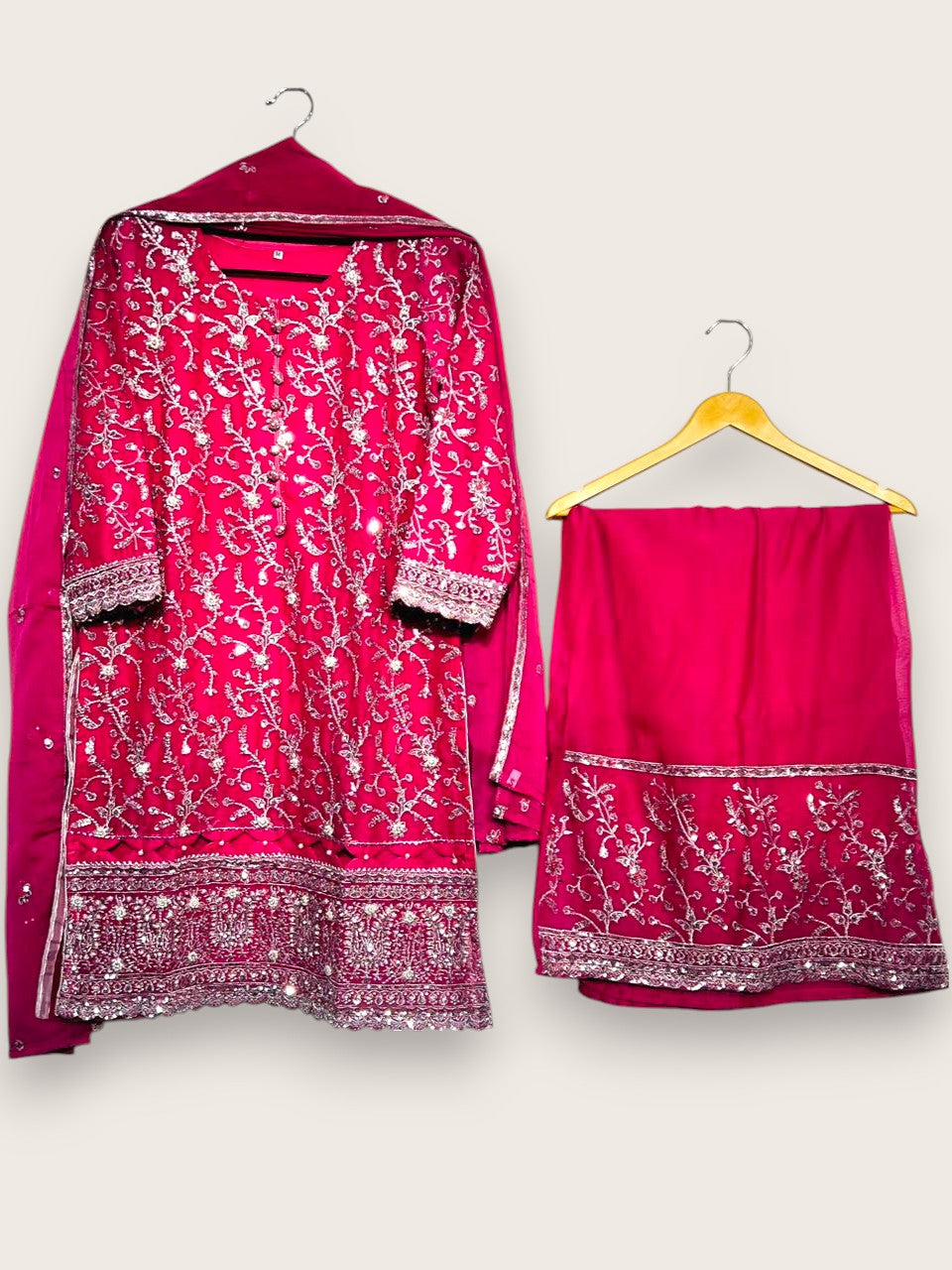 YAHYAS Premium 3 Piece Chiffon Suit – Stitched Medium | Elegant Wears