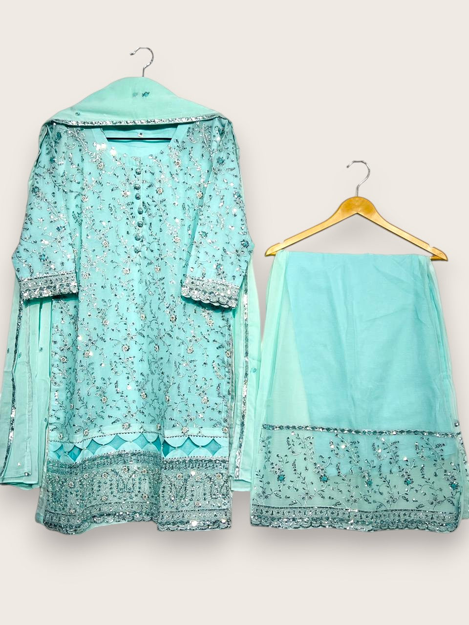 YAHYAS Premium 3 Piece Chiffon Suit – Stitched Medium | Elegant Wears