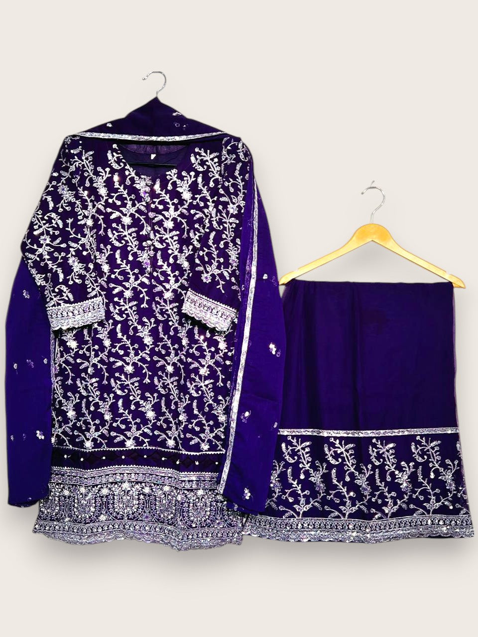 YAHYAS Premium 3 Piece Chiffon Suit – Stitched Medium | Elegant Wears