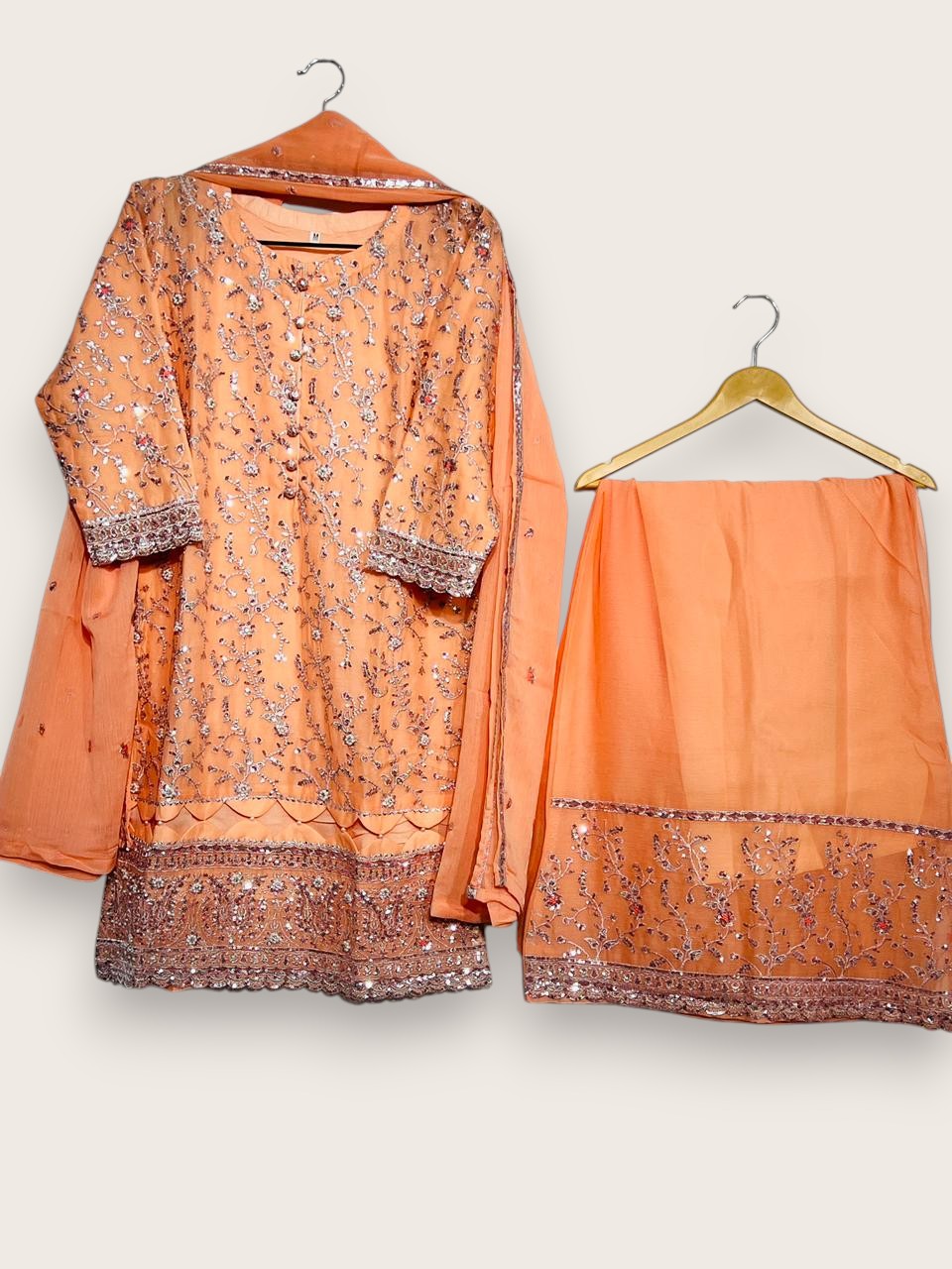 YAHYAS Premium 3 Piece Chiffon Suit – Stitched Medium | Elegant Wears