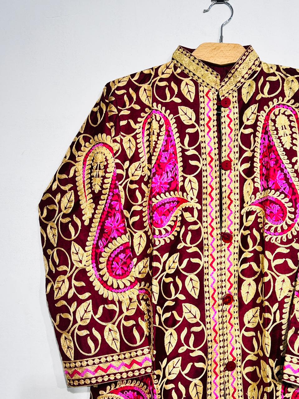 Premium Brown Embroidered Single Shirt – Classic Single Colour Edition